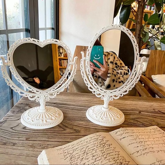 NWT Antique Victorian-Style Oval 360° Swivel Vanity Makeup Mirror – 11” H - Picture 1 of 5
